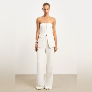 Strapless White Tailored two piece set
